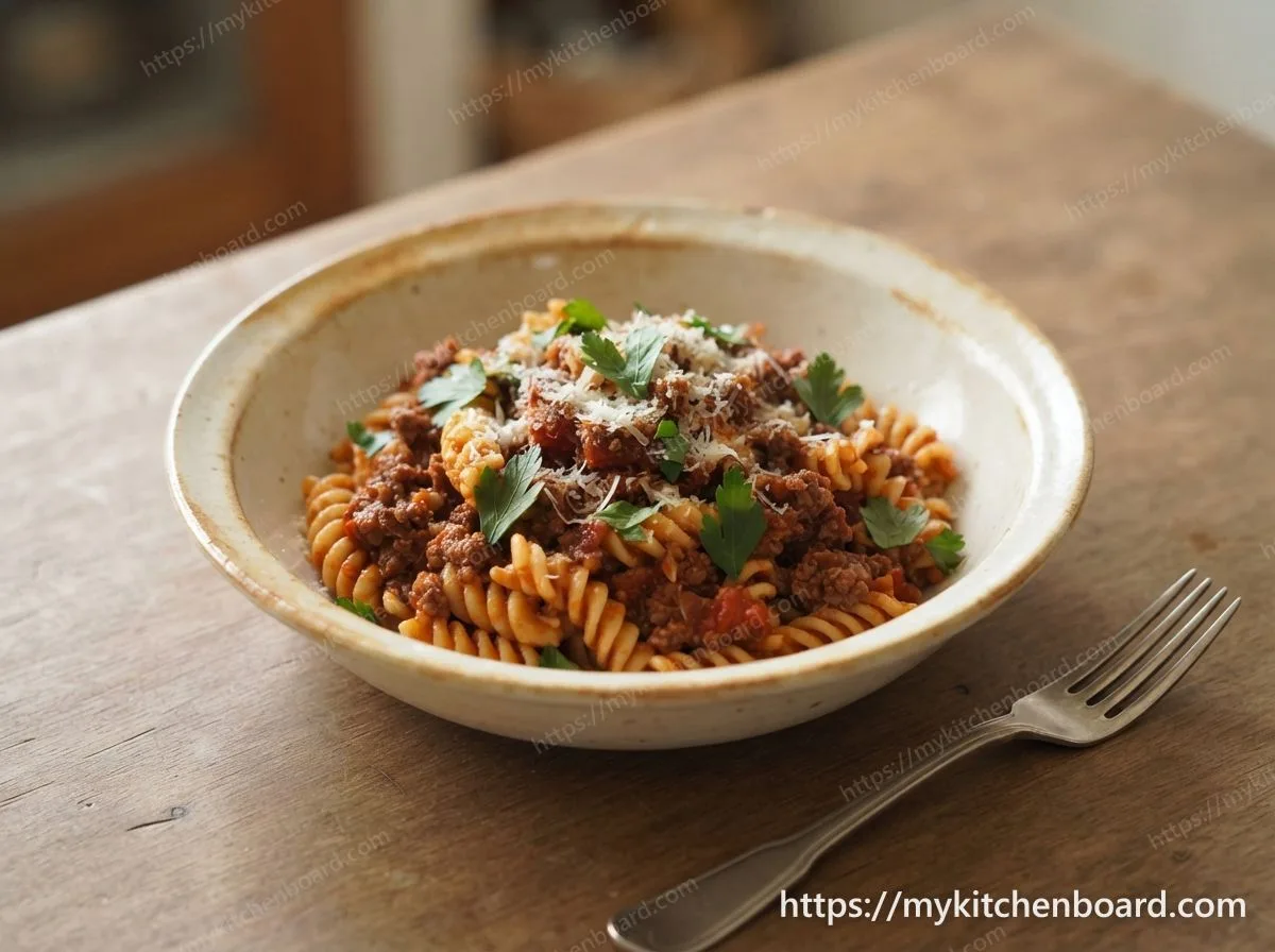 Pâtes à la sauce bolognaise au bœuf