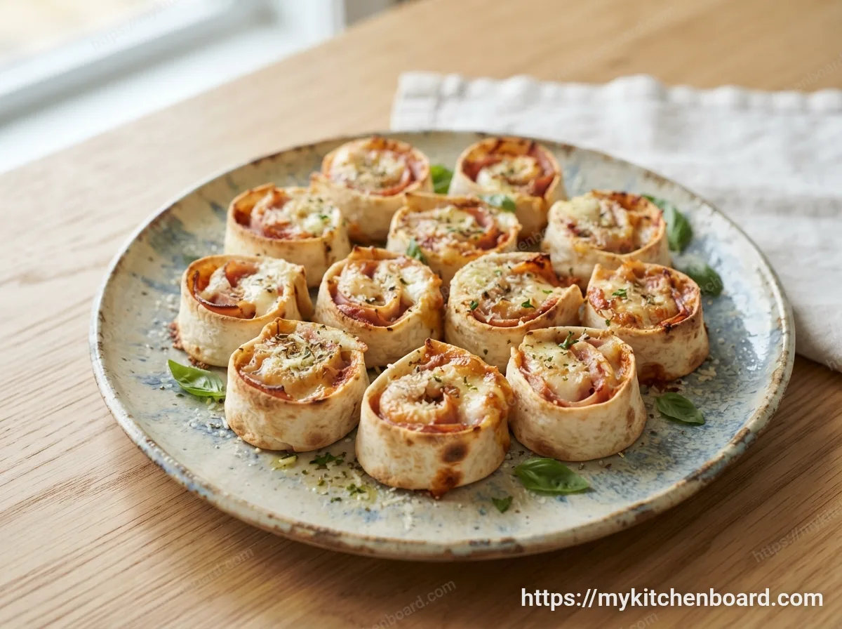 Roulés pizza au jambon et au fromage