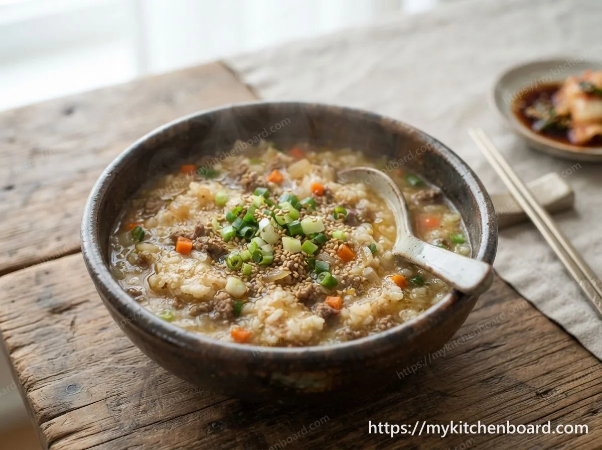 Bouillie de nurungji au bœuf